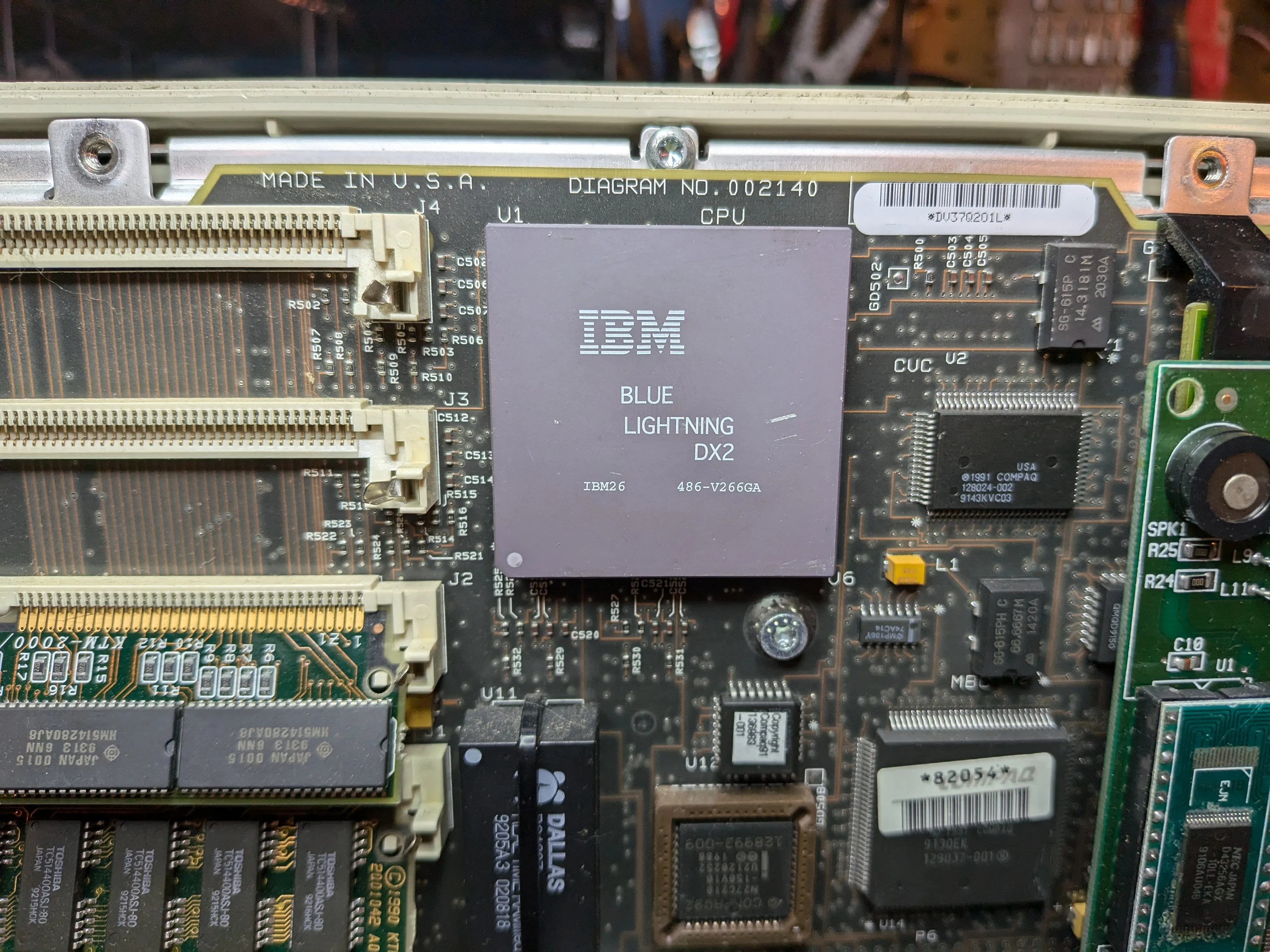 Original IBM Blue Lightning DX2 on the Compaq motherboard