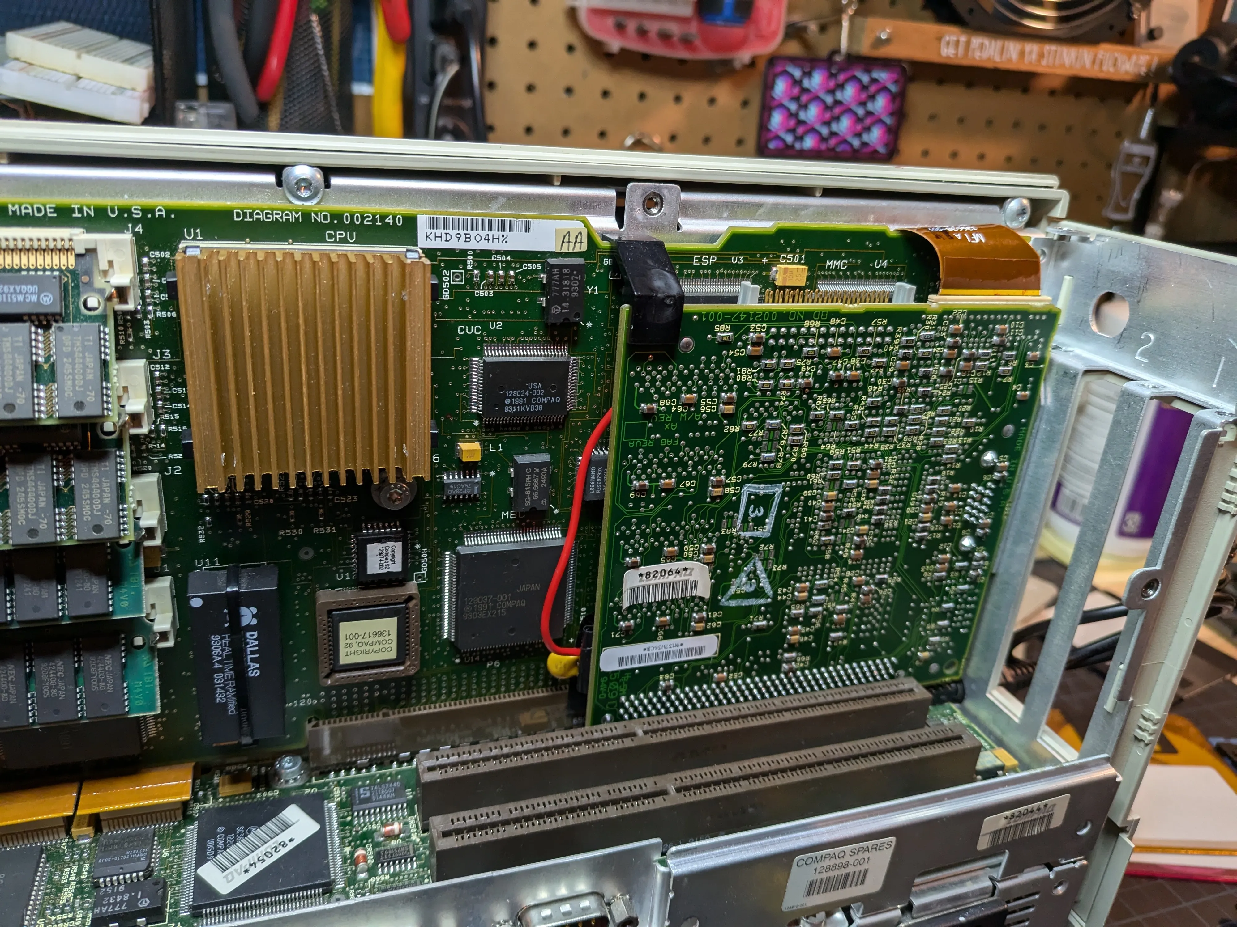 Modified video card installed in the Compaq chassis