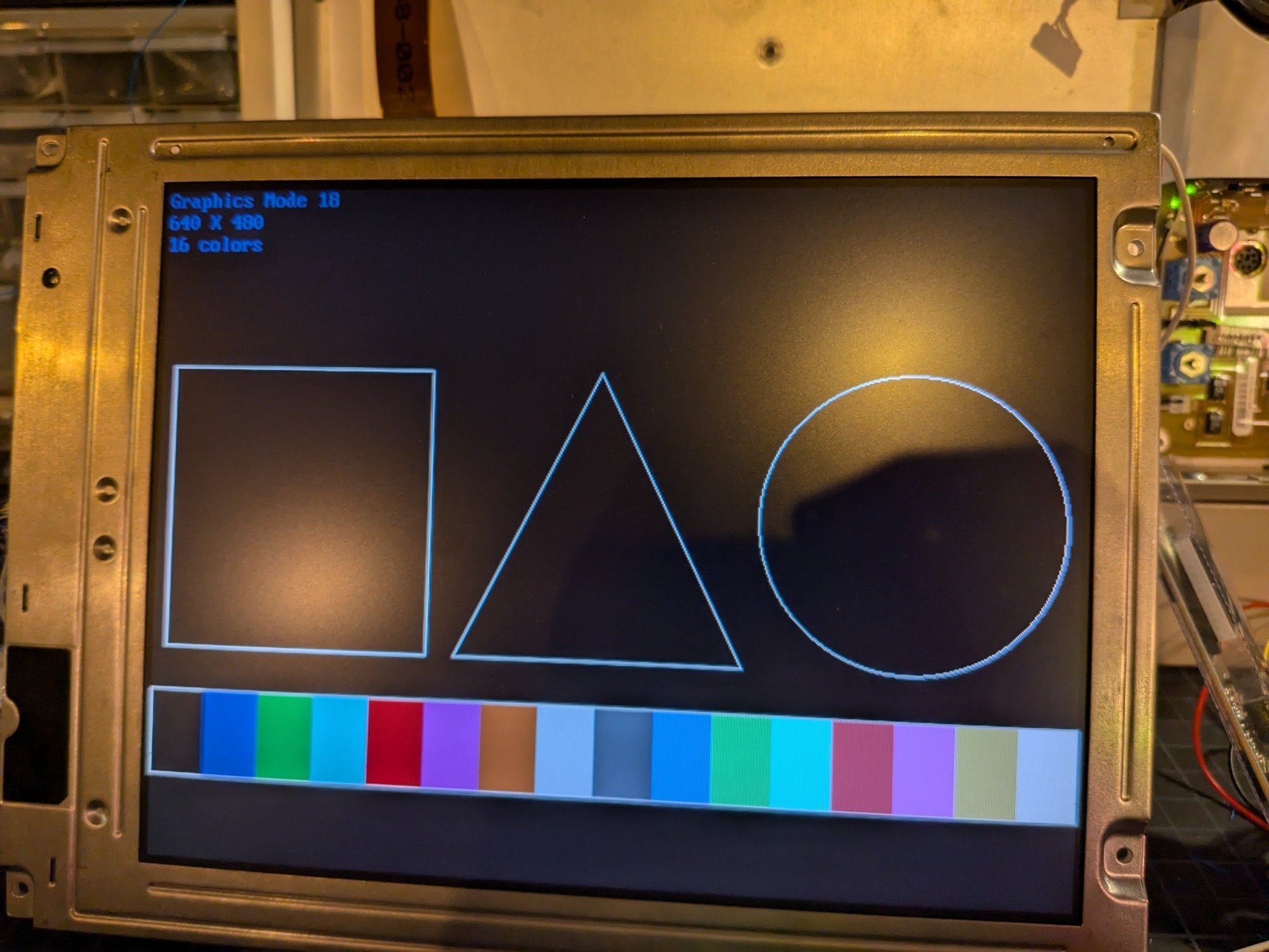 VGA graphics mode test — 640×480, 16 colors